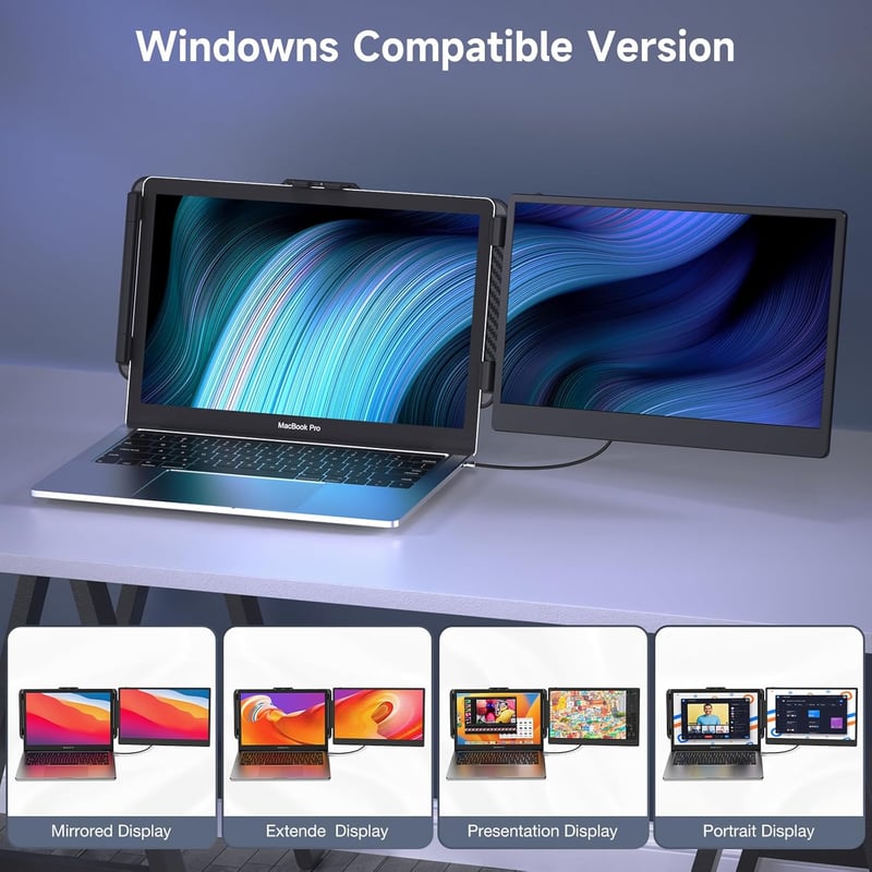 SMISEACOW 14" FHD IPS Hordozható Monitor Laptophoz, Telefonhoz, Játékkonzolhoz