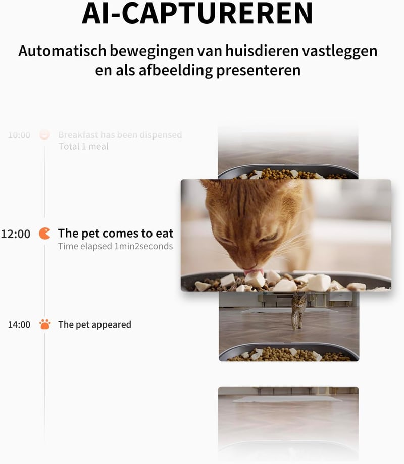 PETKIT 5L automata kamerarendszerű macska etető, kutyáknak is - 2 tálcás, HD kamerás, AI követéssel