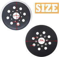 Poweka 125 mm Csiszolótányér Bosch GEX 125-1 AE, PEX 220 A, PEX 220 AE és Skil 7402/7490 Modellekhez - 8 Lyukú Porelszívós Csiszolótalp 2