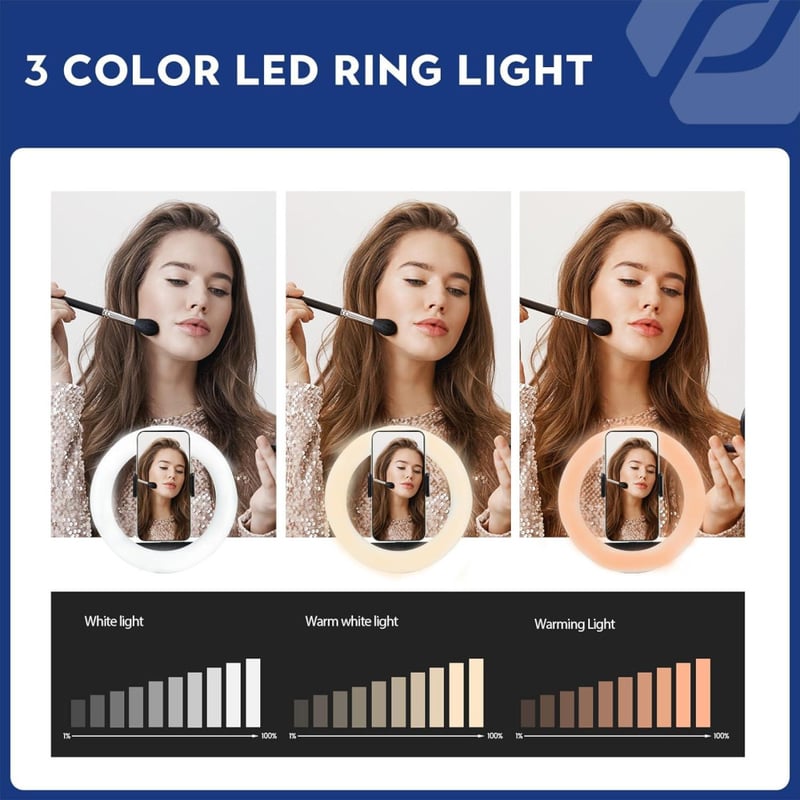 TikTok Ring Light 10" LED Gyűrűs Lámpa Állvánnyal és Távirányítóval