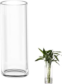 TSKDKIT 30 cm-es Hengeres Üvegváza - Átlátszó Vastag Üveg Virágváza Orchideákhoz, Rózsákhoz, Tulipánokhoz, Pampafűhöz - Asztali Dekoráció 1