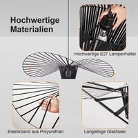 HRGKLMN Vertigo Függőlámpa - Állítható Magasságú Retro Szalmakalap Csillár, E27, 18W, 800 Lumen, Fekete, 100 cm, Nappali és Hálószoba Világí 2