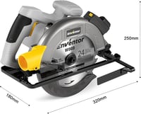 ENVENTOR 1400W Körfűrész Lézervezetővel, 6000 RPM, 62mm Vágásmélység, 185mm Fűrészlap, Rézmotoros Kézi Körfűrész Fa, PVC, Műanyag Vágásához 9