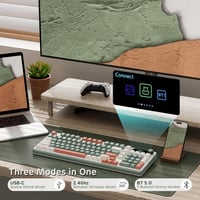 RK ROYAL KLUDGE S98 Mechanikus Billentyűzet Okos Kijelzővel, 96% Vezeték Nélküli, Bluetooth/2.4G/USB-C, Hot-Swap, Agyag Zöld - Clay Green 2