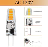 SHUNFA G4 LED Izzó 10db - Energiatakarékos 1.2W Meleg Fehér Fény 2