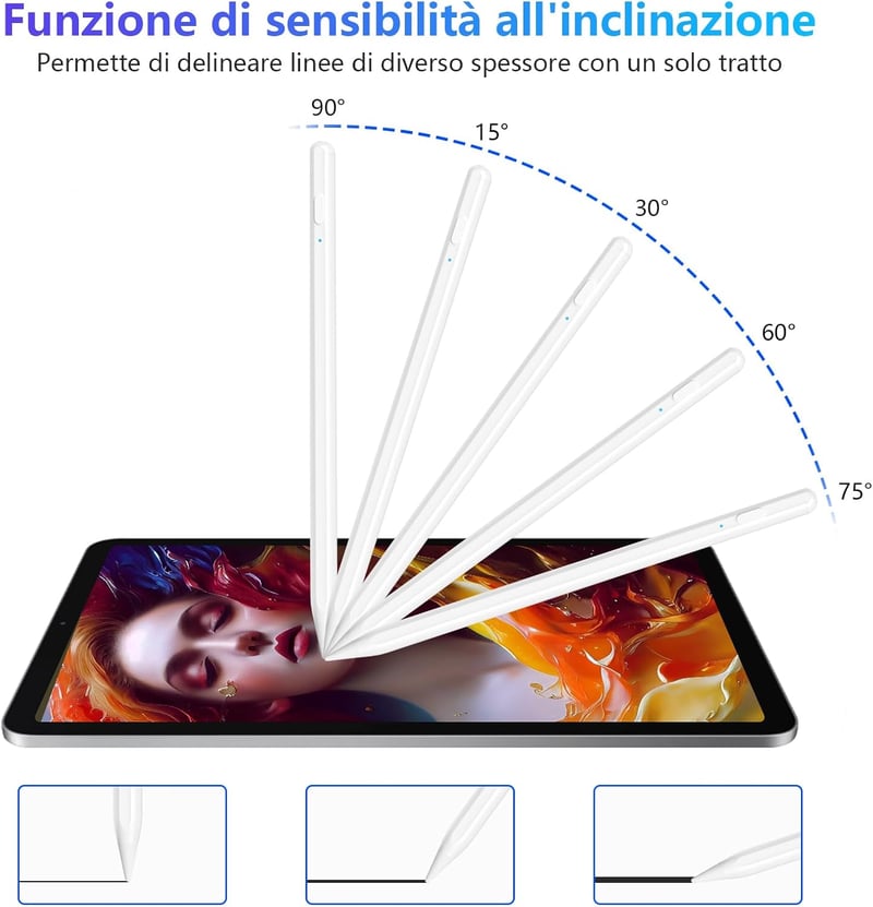Apple iPad ceruza 2018-2022 modellekhez - KBCASE dönthető érintőceruza tenyérfelismerés-védelemmel