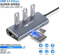VEMONT 8 az 1-ben USB-C Hub 4K HDMI-vel és Gigabit Ethernet-tel MacBookhoz 4