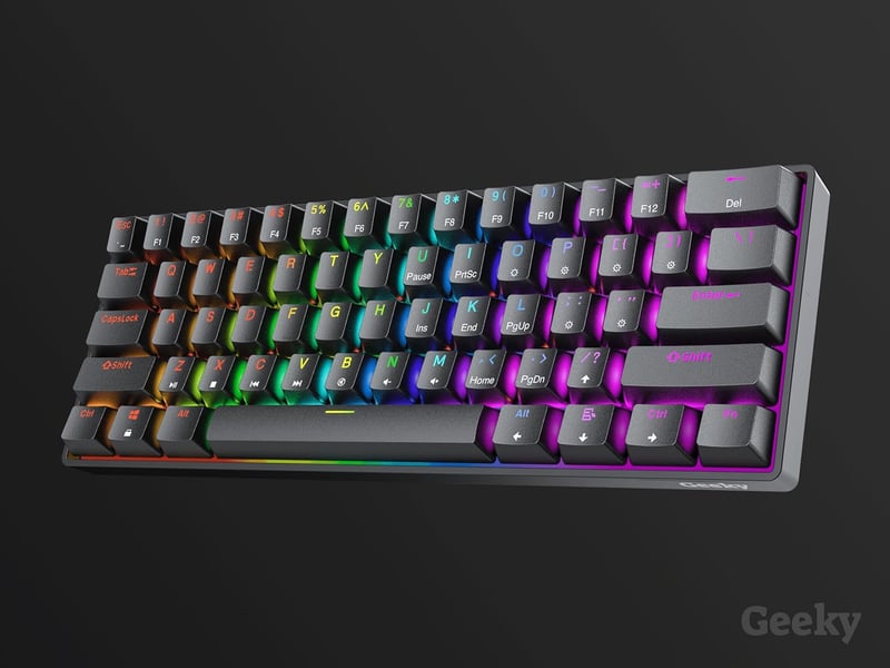 GK61 SE 60% Mechanikus Gamer Billentyűzet | RGB LED | Barna Kapcsoló | ANSI US