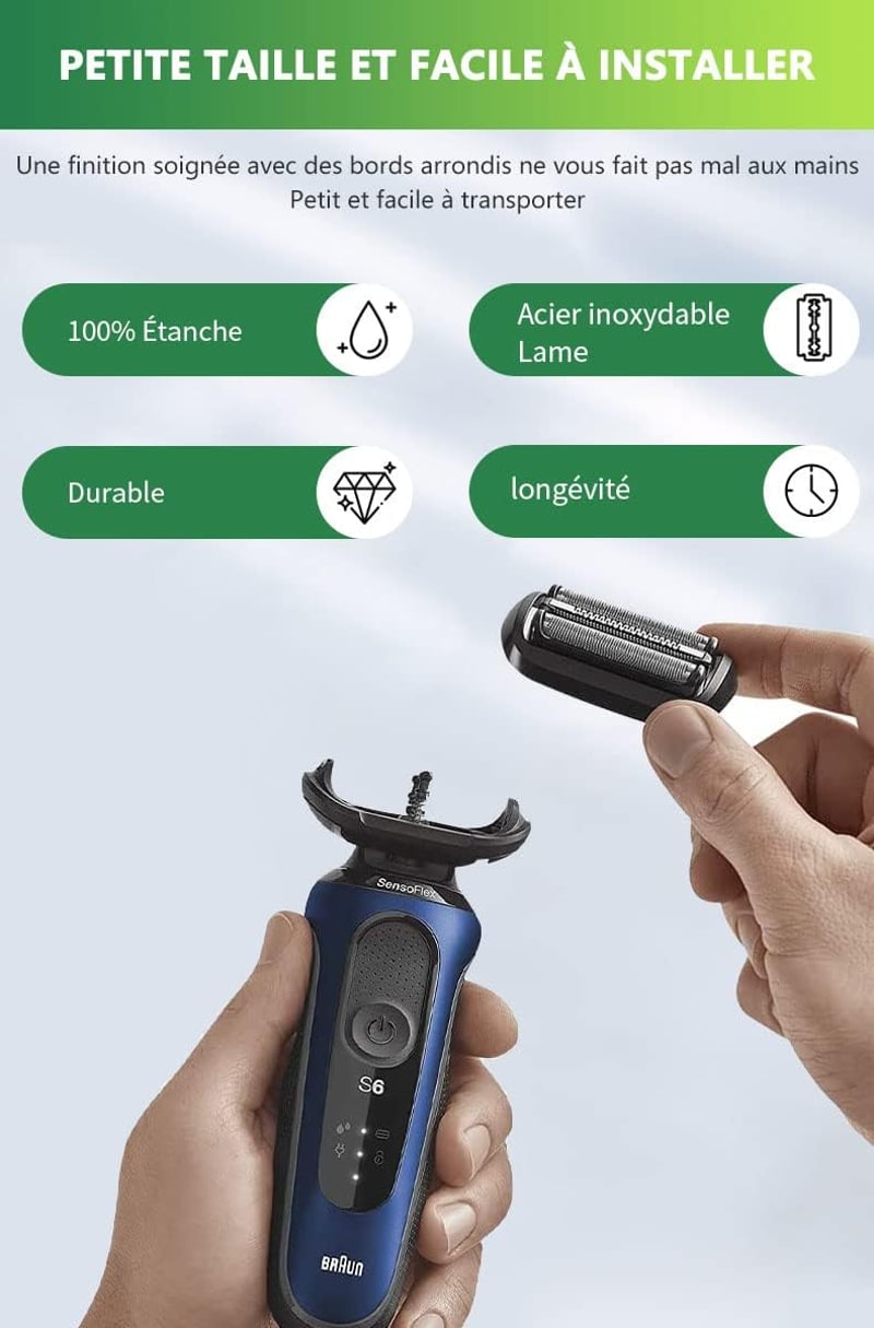 Braun 5-ös és 6-os sorozatú borotvákhoz kompatibilis Bouge 53B pótfej
