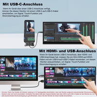 Prechen 12.3" Hordozható Érintőképernyős Monitor - 1920x720 IPS Kijelző, HDMI/USB-C, CPU/GPU Monitorozás, Laptop Kiegészítő 4