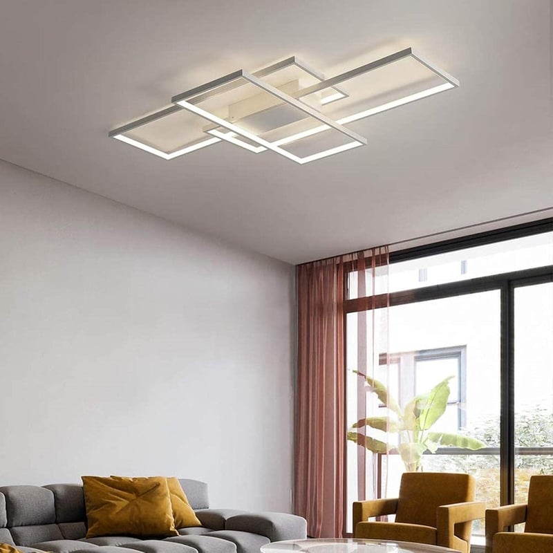 Diossad Téglalap LED Mennyezeti Lámpa 120W Távirányítóval - Szabályozható Fényerő, 2700K-6500K Színhőmérséklet, Memória Funkcióval, Nappali,