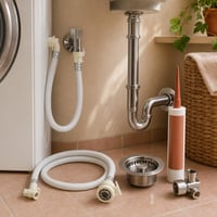 Sanitarni paket protiv curenja: crijevo + sifon + mrežica + ventili + silikon 1