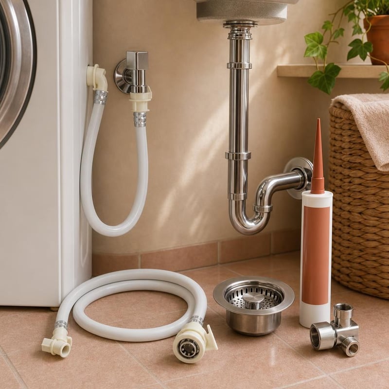 Sanitarni paket protiv curenja: crijevo + sifon + mrežica + ventili + silikon