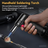 Sondiko S907 Konyhai Gázpisztoly Üzemanyagszint Jelzővel - Újratölthető Crème Brûlée Égő Biztonsági Zárral Sütéshez, Desszertekhez, Kempinge - Black 5
