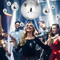 YeahBoom 15 cm Tükrös Diszkógömb - Ezüst Függő Diszkógolyó Parti Dekorációhoz, Klasszikus Fényjáték, Egyszerű Felszerelés, Tánctér Kellék 3
