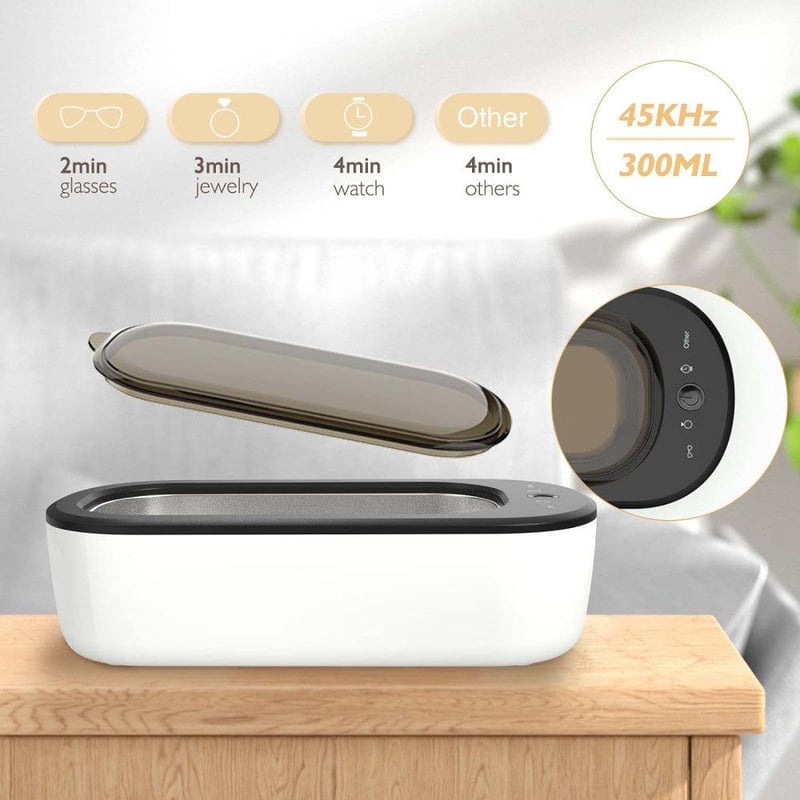 Ultrahangos Szemüvegtisztító 4 Módú 300ml Fehér - Felújított
