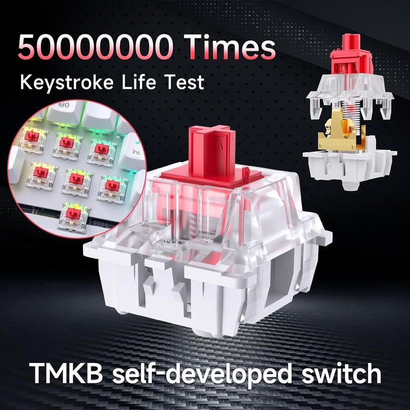 TMKB T63 Wireless Mechanikus Gamer Billentyűzet 60% RGB Háttérvilágítás Bluetooth