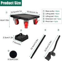 qipuneky 7 részes Bútor Szállító Készlet, 360° Forgó Görgőkkel, Fékezhető Kerekekkel, 4 Bútor Csúszka + 1 Emelő, 600 kg Teherbírás, Nehéz Bú 2