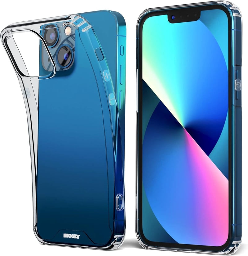 iPhone 13 Ütésálló Tok - Moozy Xframe Átlátszó Szélű, Kettős Színű TPU Kerettel