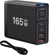 GaN 165W USB-C töltő 6 porttal - iPhone, Samsung, laptop kompatibilis 1