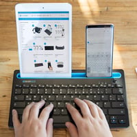 Silvergear vezeték nélküli billentyűzet telefon- és tablettartóval, QWERTZ, fekete 8