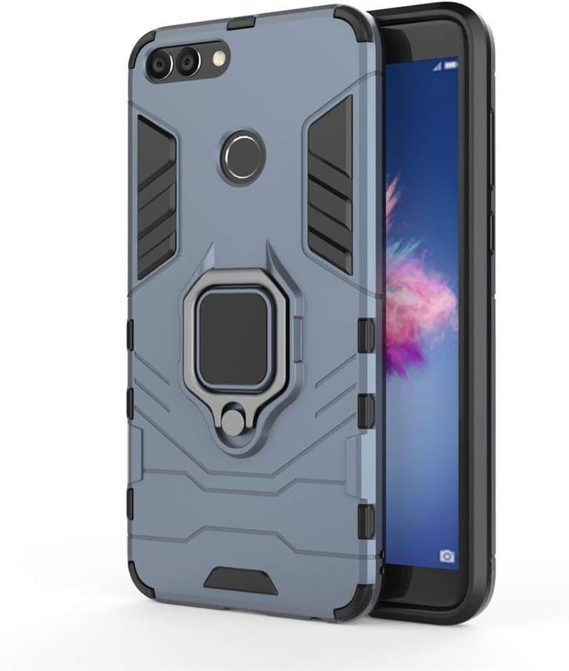 Huawei P Smart Fekete-Szürke Mágneses Autós Tartós Védőtok