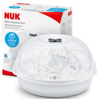 NUK Micro Express Plus Mikrohullámú Cumisüveg Sterilizáló - Gyors Fertőtlenítés 5 Percen Belül, Fehér, 570g, Babáknak 1