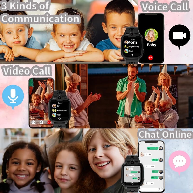 Ruopoem 4G Gyerek Okosóra GPS-szel, SIM-kártyás Telefon Videóhívás Vízálló
