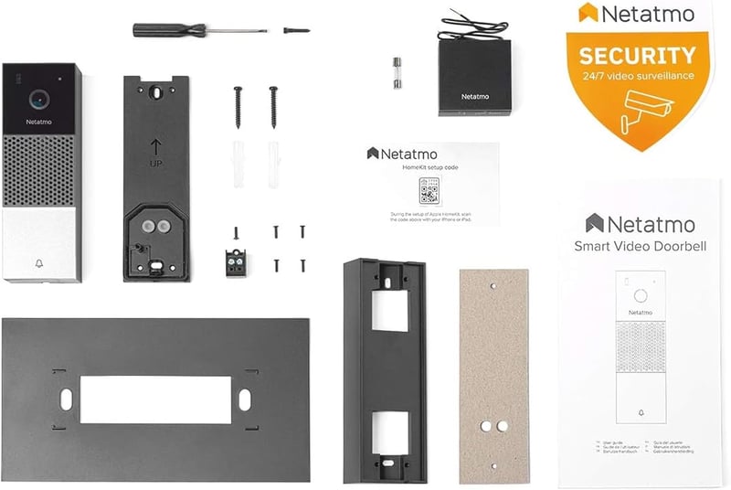 Netatmo Smart Video Doorbell WiFi-s okos videó kaputelefon, kétirányú hanggal, személyérzékeléssel, előfizetés nélkül, 1080p HD, éjjellátó, 