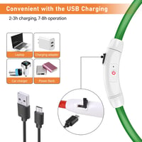 Aicharynic LED kutyanyakörv, 2 db, USB tölthető, vízálló, 3 fénymód 4