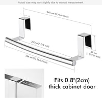 KES Home SUS304 Rozsdamentes Acél Konyhai Törölközőtartó - Ajtóra Akasztható, Polírozott Felület, 2 db, U-alakú, 5 kg Teherbírás 3