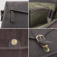 LEABAGS Valódi Bőr Női Táska - Nagy Méretű Sötétbarna Válltáska Munkához és Szabadidőhöz 3