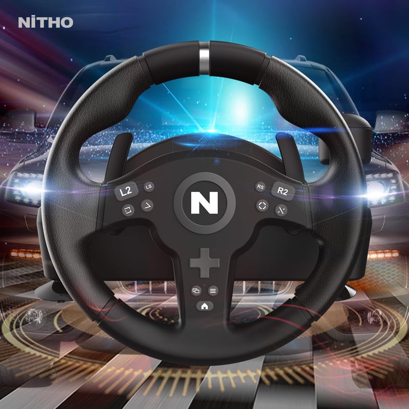 NITHO Drive Pro ONE V200 Versenyszimulátor Kormány és Pedál Szett 270° Forgásszöggel PC, PS4, Xbox One, Xbox Series X/S Platformokra, Beépít - Drive Pro V200