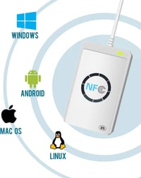ACR122U NFC RFID olvasó és író készülék, gyors USB csatlakozással, kártyaíró funkcióval 6