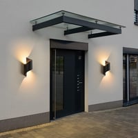  2 db LED Kültéri/Beltéri Fali Lámpa 10W - IP65 Vízálló, 3000K Meleg Fehér, Modern S-alakú Alumínium Dekorációs Világítás 7