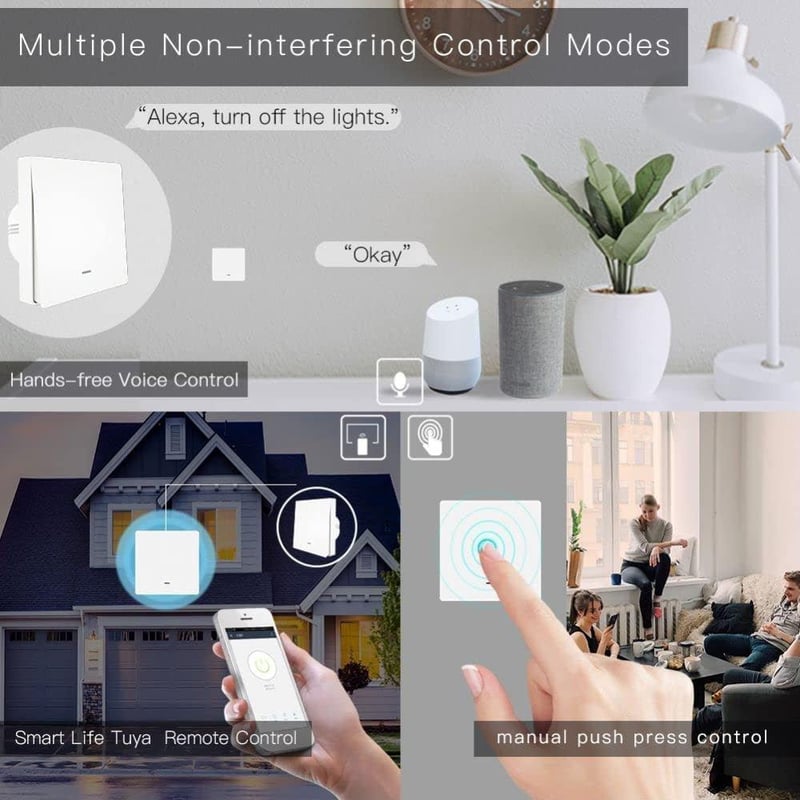 MOES WiFi Okos Villanykapcsoló - Alexa és Google Kompatibilis, 1 Gombos