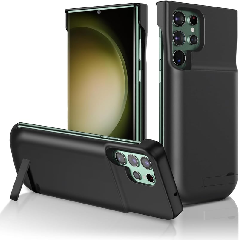 Samsung Galaxy S23 Ultra 6000mAh akkumulátoros tok állvánnyal