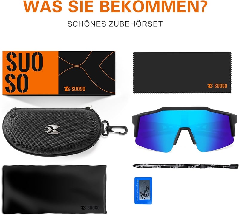 SUOSO Polarizált Kerékpáros Napszemüveg - UV400, TR90 Keret, Flamingó Rózsaszín