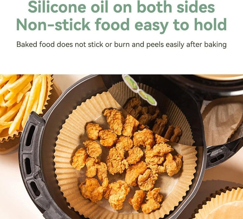 Airfryer Sütőpapír 100db - 16x20cm Egyszerhasználatos Légkeveréses Sütőhöz