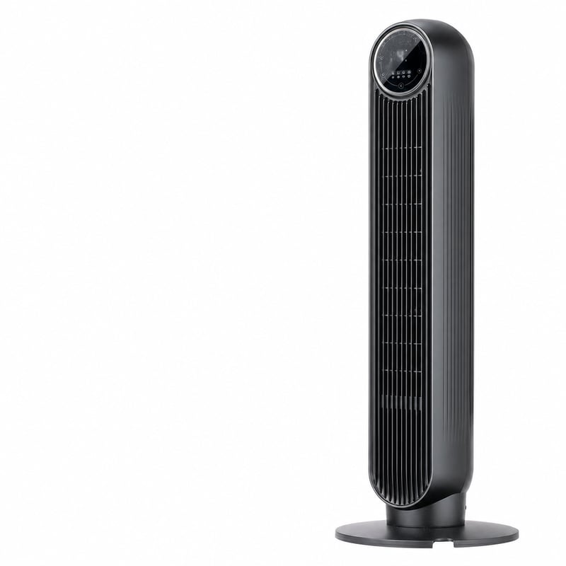 Inteligentný stĺpový ventilátor DREO Nomad One S s WiFi a hlasovým ovládaním, 90-stupňová oscilácia, 4 režimy, 4 rýchlosti, 8-hodinový časovač, čierny – neúplný