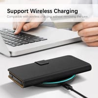 Samsung Galaxy S21 FE Fekete Flip Tok Prémium Műbőrből 6