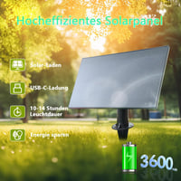 ZOTOYI Napelemes Fényfüzér 15m - IP65 Vízálló Kerti Világítás 24+2 LED Izzóval, Automata Fényérzékelővel, 4 Világítási Móddal Kerthez, Teras 5