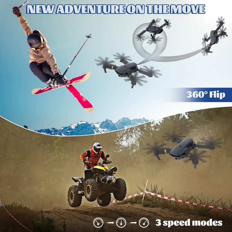 JEAOUSM E58 Összecsukható Drón 4K HD Kamerával - WiFi FPV Élő Videó, Magasságtartás, Kezdőknek, Gyerekeknek, Felnőtteknek, Alkalmazásvezérlé
