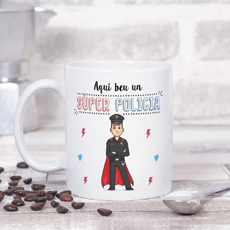 Rendőrségi Szuperhős MUGFFINS Bögre 350 ml - Egyedi Ajándék Rendőröknek