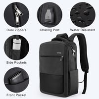 HOMIEE 15,6 colos vízálló laptop hátizsák USB töltőporttal, férfiaknak 3