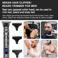 Profi vezeték nélküli hajvágó és szakállnyíró T-pengével - Újratölthető trimmer férfiaknak és fodrászoknak 2