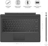 MoKo Bluetooth Billentyűzet Microsoft Surface Pro 7/6/5/4/3 Tablethez - 7 Színű LED Háttérvilágítás, Beépített Touchpad, Újratölthető Akkumu 9