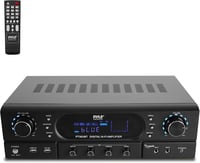 Pyle Bluetooth 5.3 Házimozi Erősítő - 2x30W Sztereó Rendszer MP3/USB/FM Támogatással, Visszhang/Mély/Magas Hangszabályzóval, Vezeték Nélküli 2