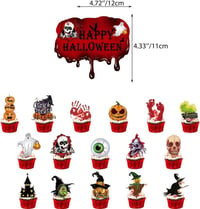 Jioenyue Halloween Parti Dekor Szett - Lufik, Zászlók és Füzér 3