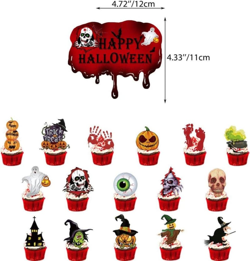 Jioenyue Halloween Parti Dekor Szett - Lufik, Zászlók és Füzér